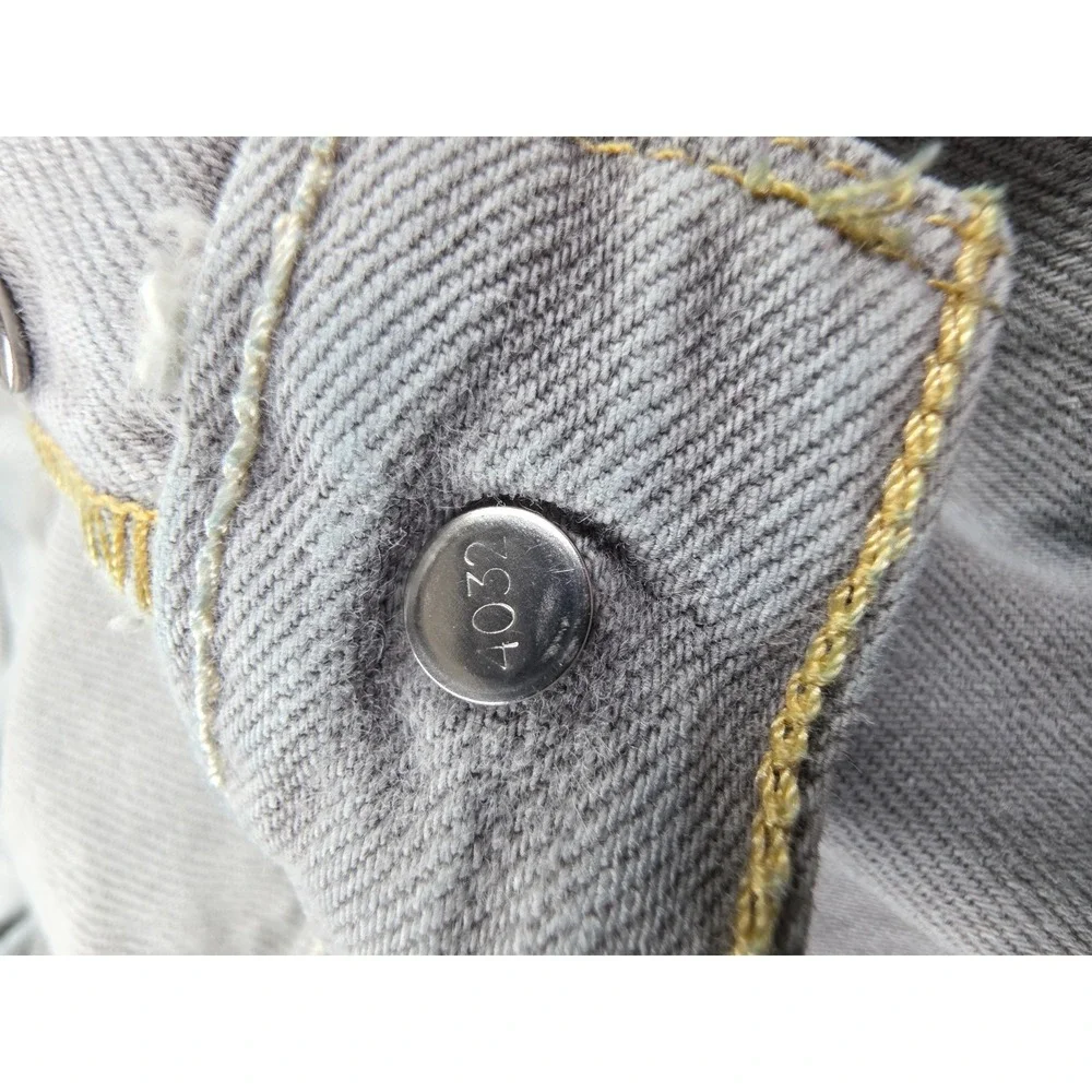 Levis 501 Mens Jeans 2012 Button fly Light Blue 42x36 Distressed Faded
